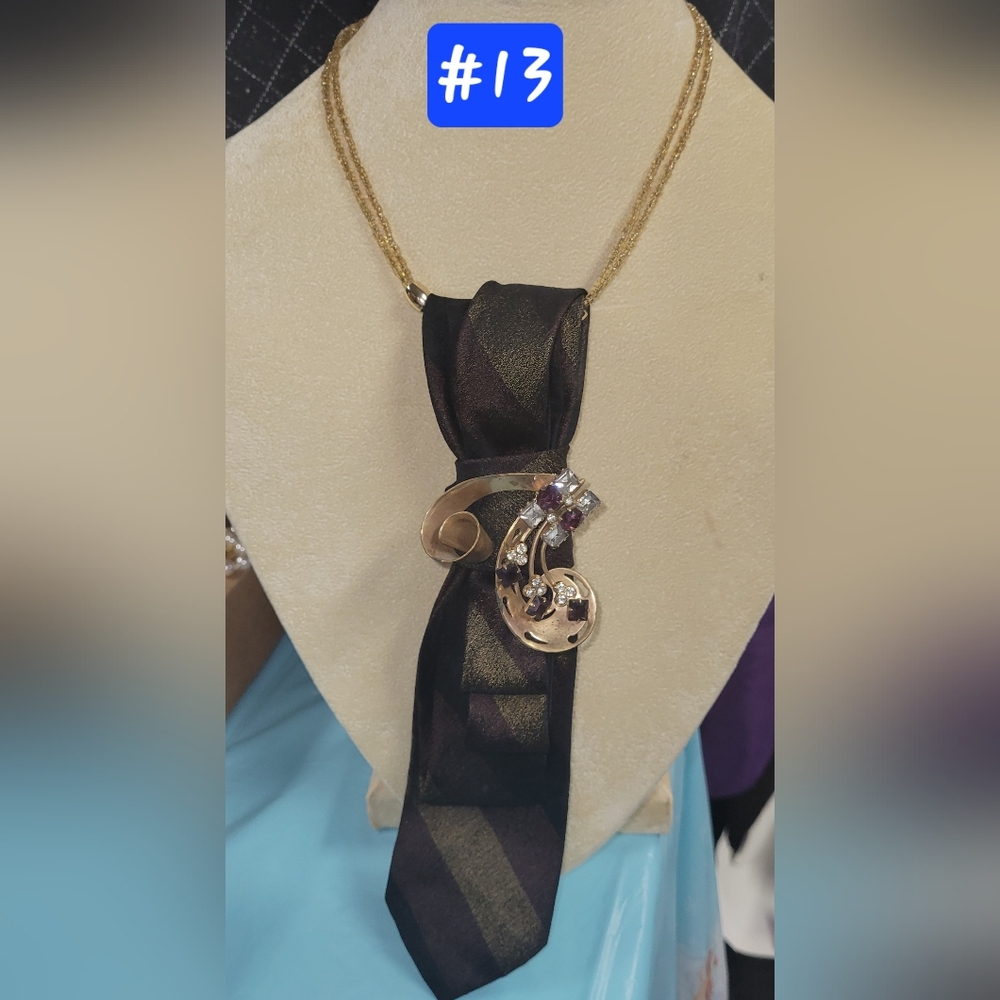 Fashion forward twist on a power tie Necklace